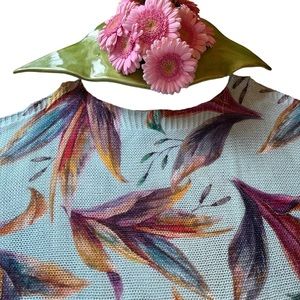 Luisa Ricci Drop Shoulder Floral Sweater NWOT